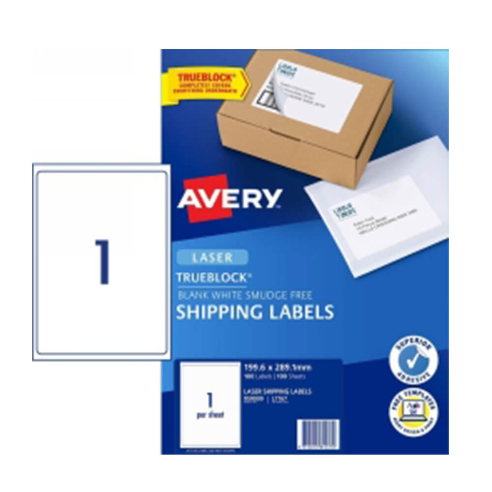 Étiquette d'expédition Avery Blanc 100pk