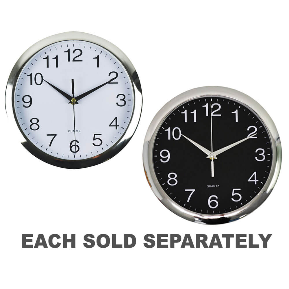 Italplast Round Clock Chrome Frame