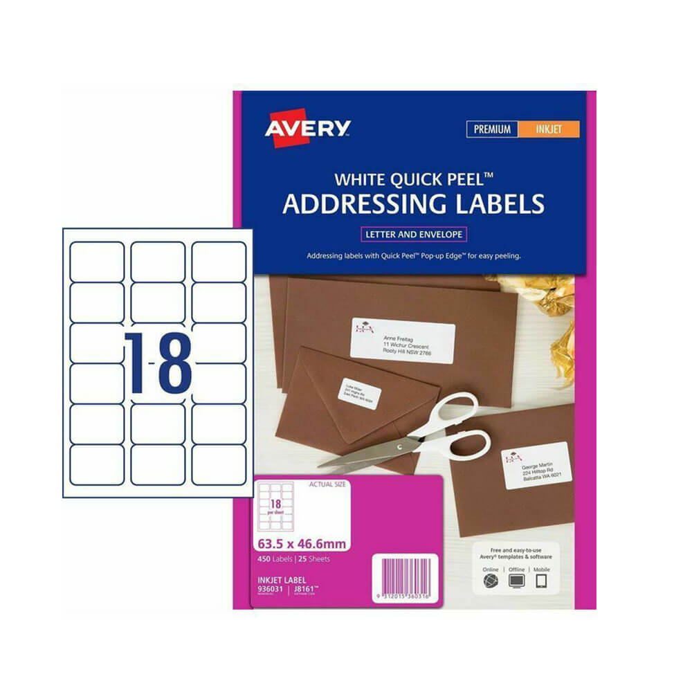  Avery Inkjet-Adressetikett (25 Stück)