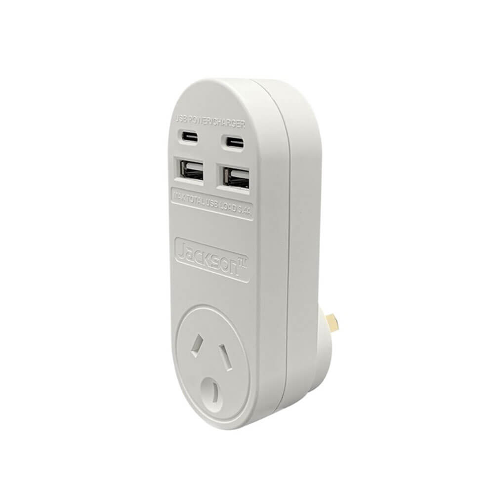 Jackson Industries 2 Puertos USB-A/USB-C (blanco)