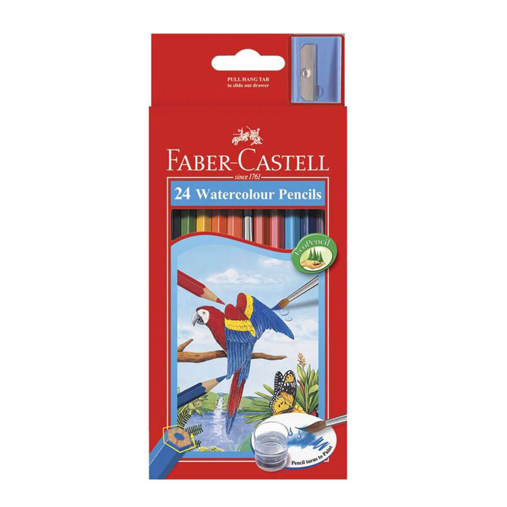 Faber-Castell Coloured Pencil Water Colors Red Range (24pk)