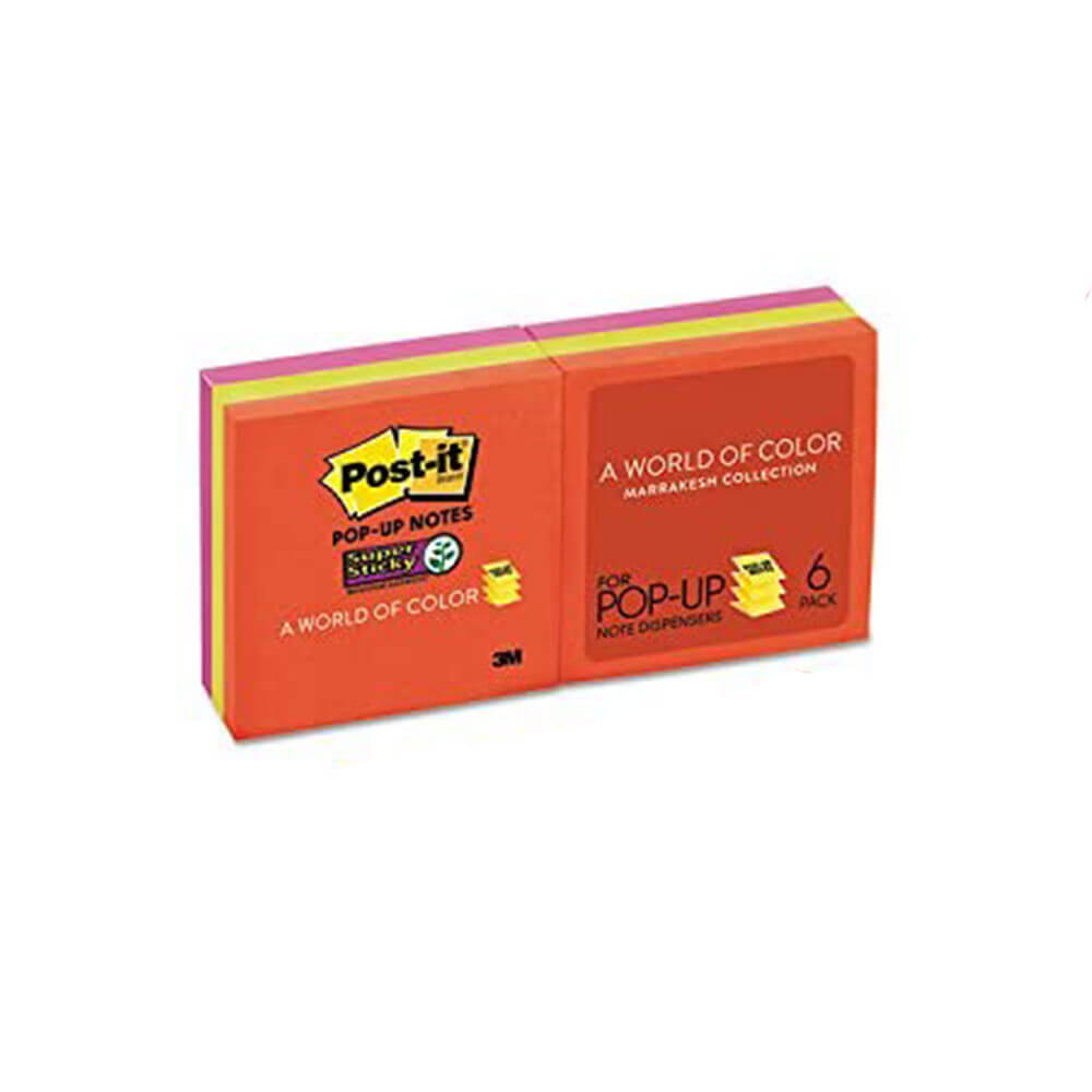 Note pop-up post-it super-appiccicose 76x76mm (6pk)