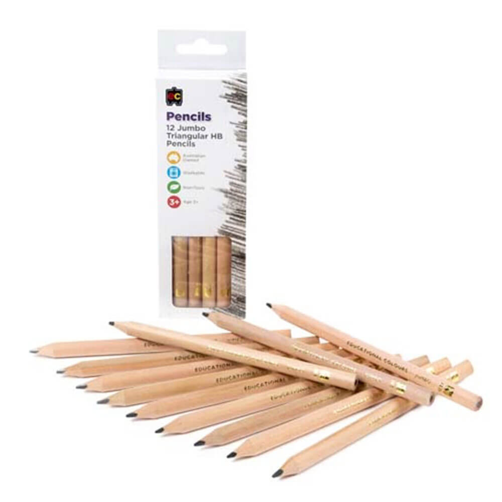 EC Jumbo Triangular Pencil HB (12pk)