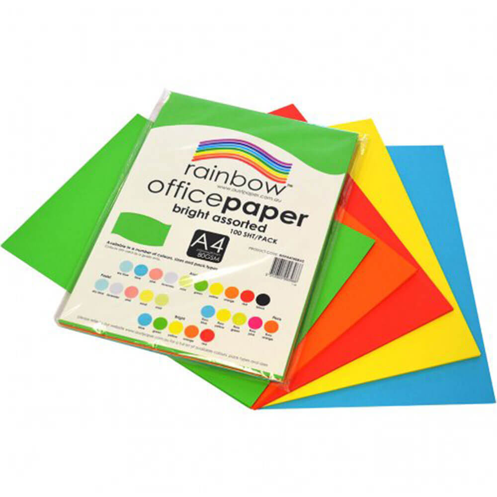 Rainbow Office Paper 100pk 80GSM (helles Maß)