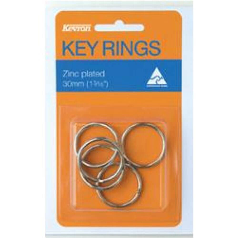 Kevron Key Rings 5pk (zinc plaqué)