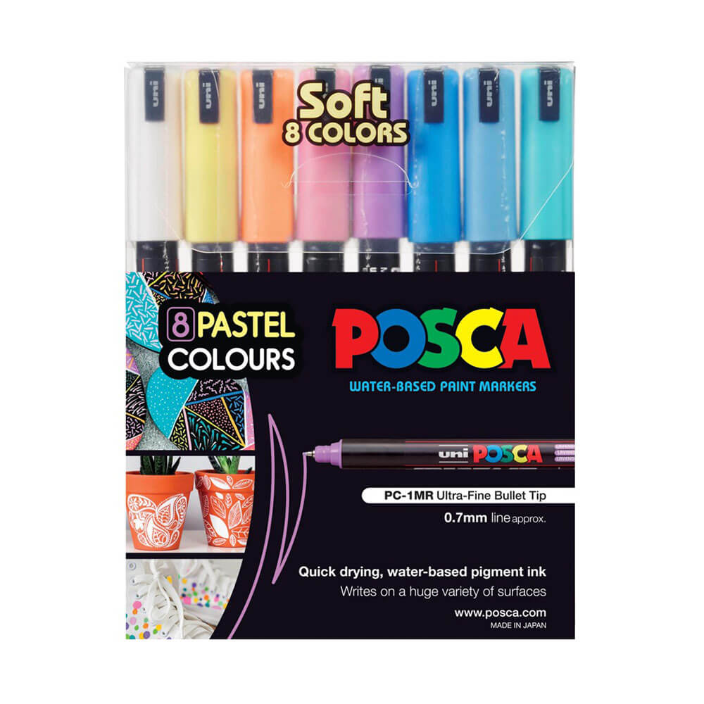 UNI Posca Extra Fine Tip Faint Marker (8pk)