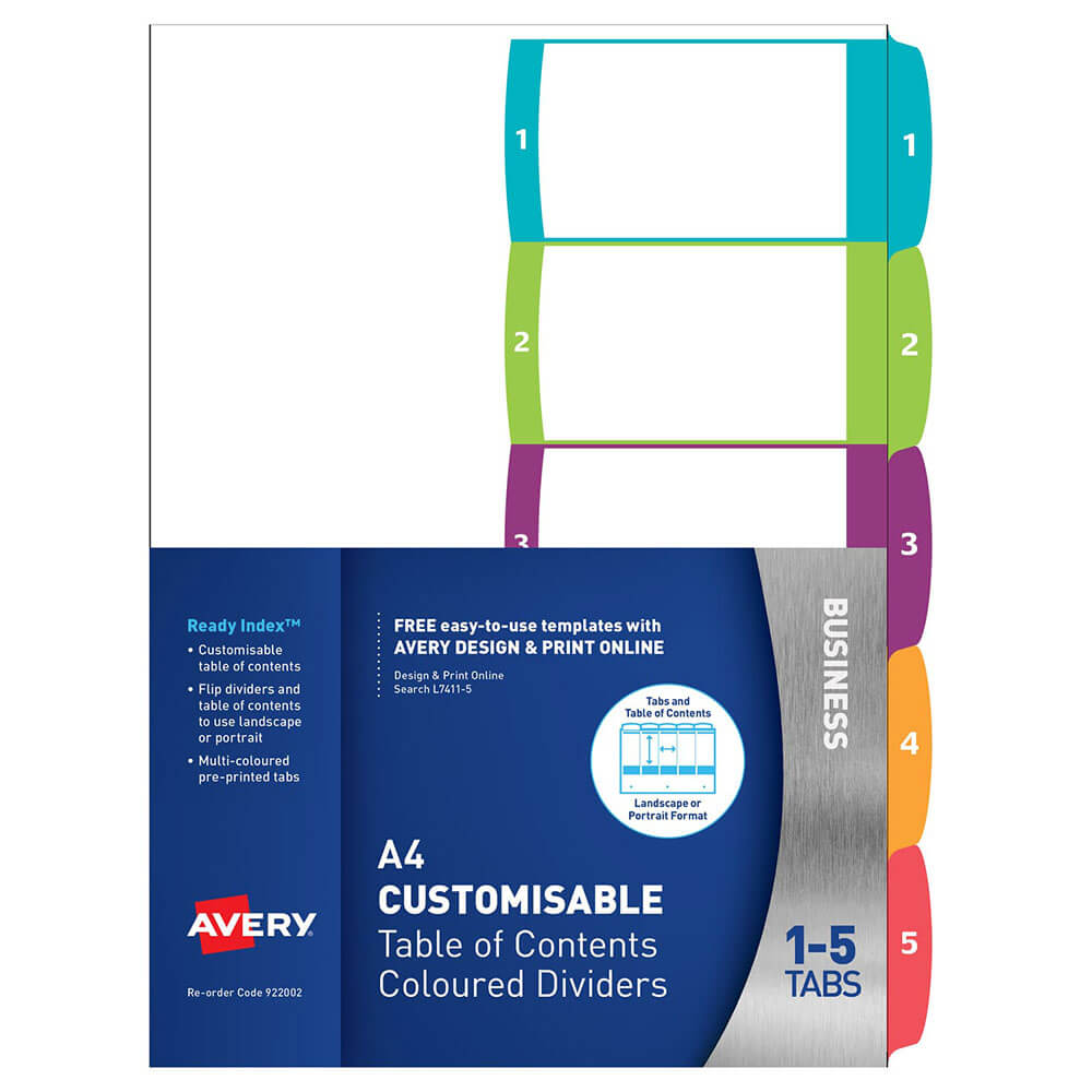 Avery Conginalizowal Ready Indeks Dividers (A4)