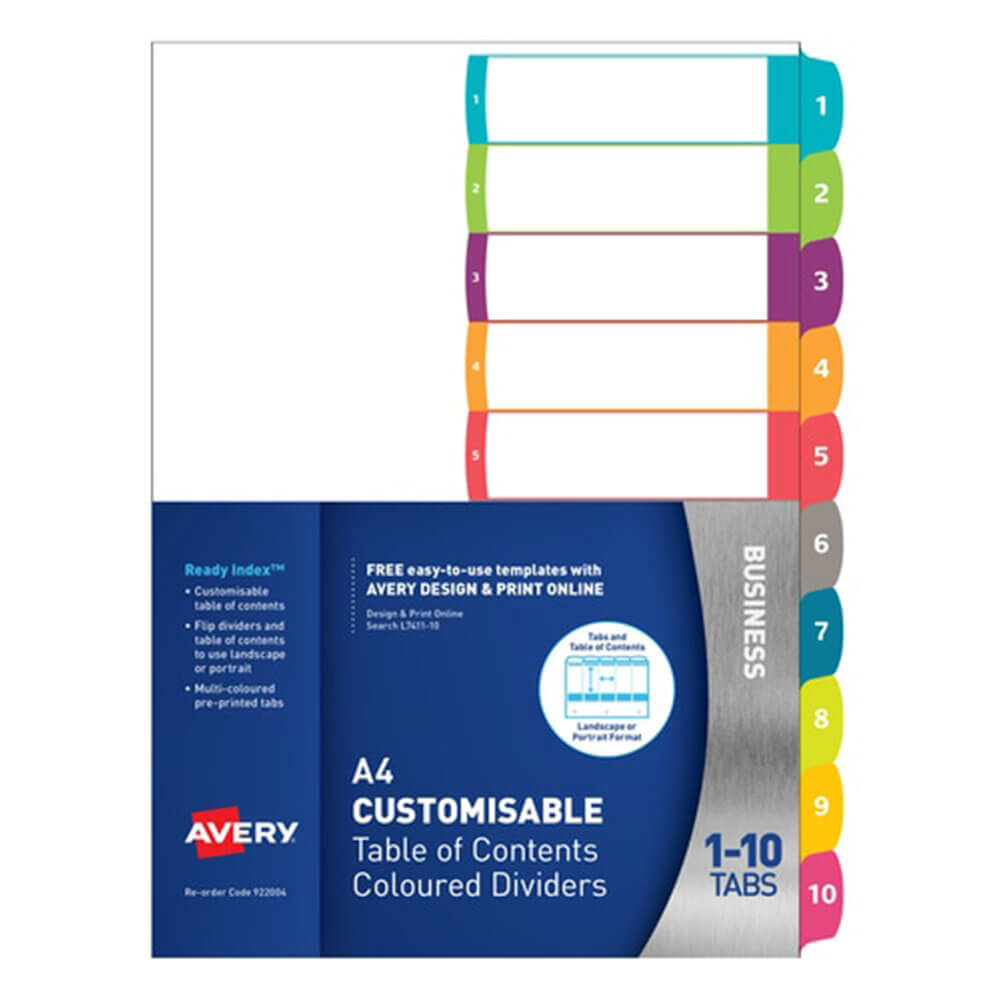 Avery Conginalizowal Ready Indeks Dividers (A4)