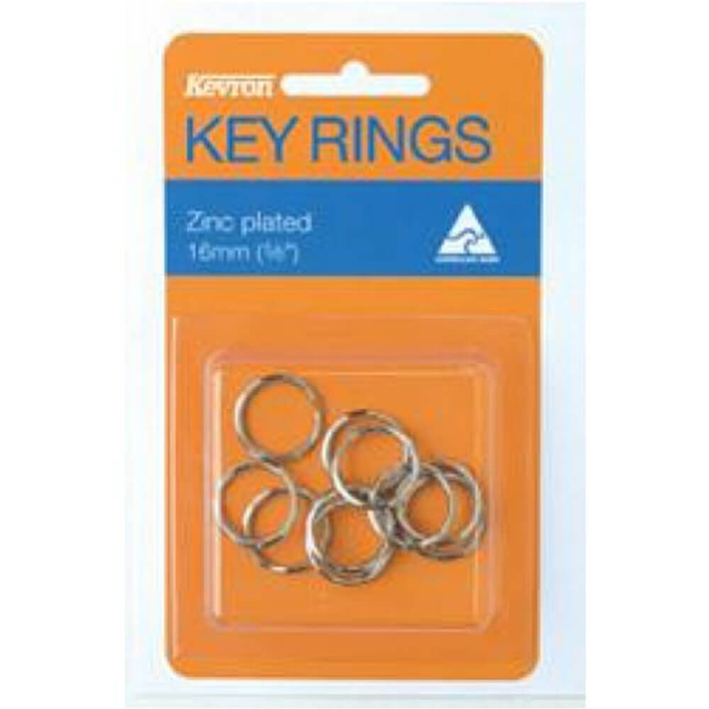 Kevron -sleutelringen 10pk (zinkverplated)