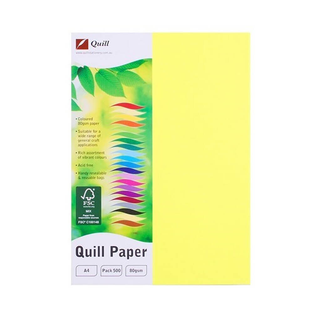 Quill A4 färgat kopieringspapper 500pk (80GSM)