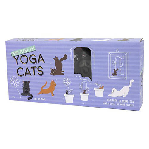 Gift Republic Yoga Cat Planters Garden Decor