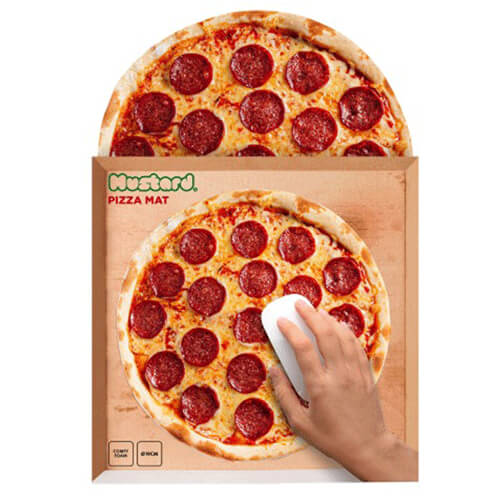 Mustard Pizza Mouse Mat 19cm diameter